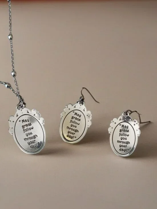 Brighton "TRUTHFUL CROSS" Necklace And Matching Earrings. NWOT Gold Tone - Picture 4 of 9